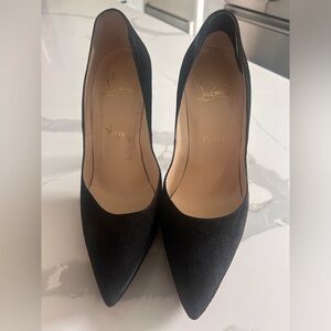 Christian Louboutin  black suede 4” pumps